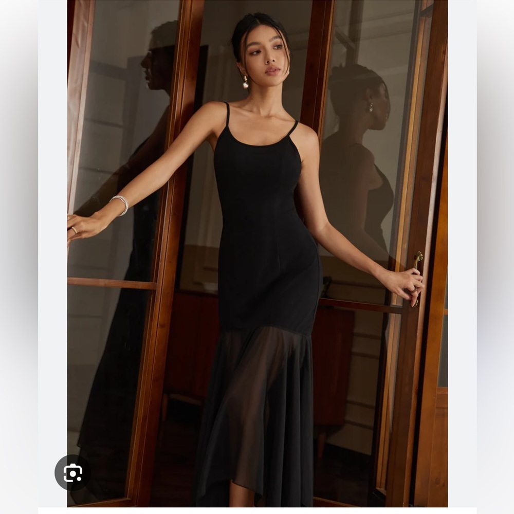 Commense sheer skirt dress. Black. SIZE XS. NWT